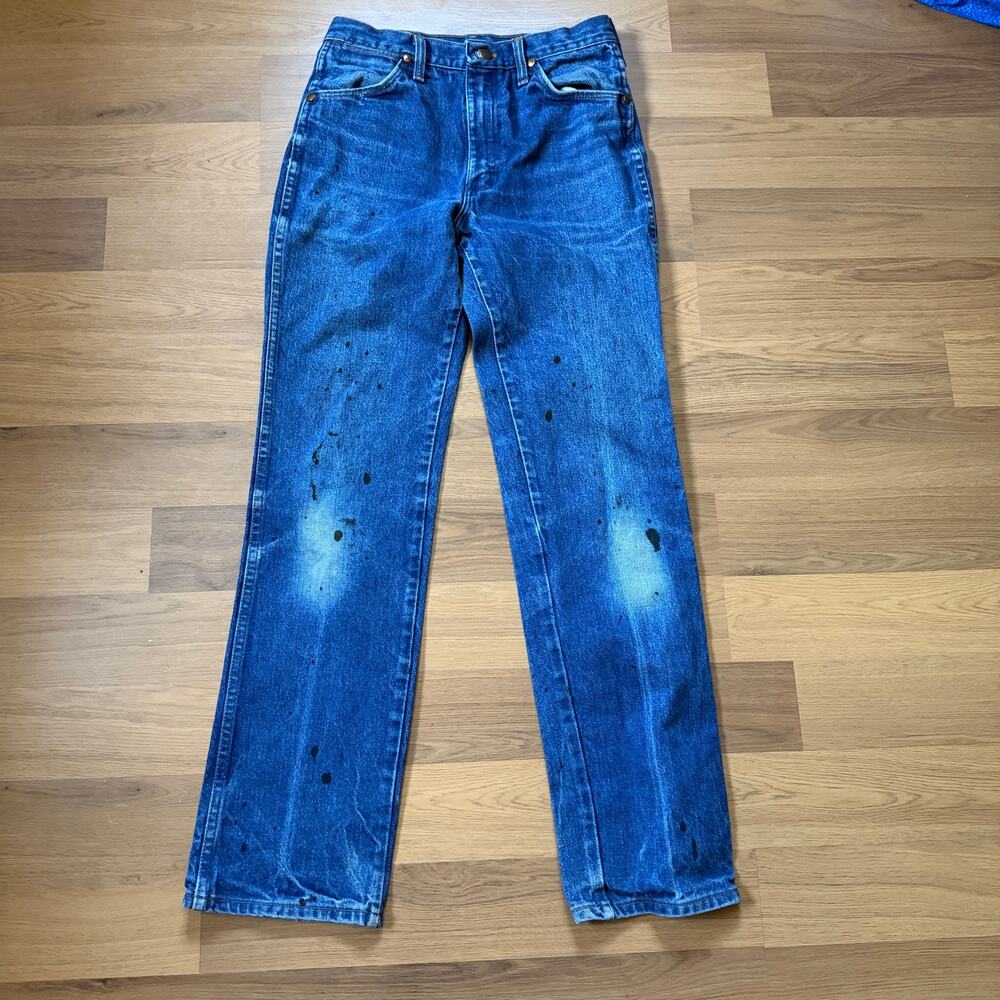 Men's Vintage 80's Wrangler Blue Denim Distressed Western Jeans Sz 30 x 31 USA